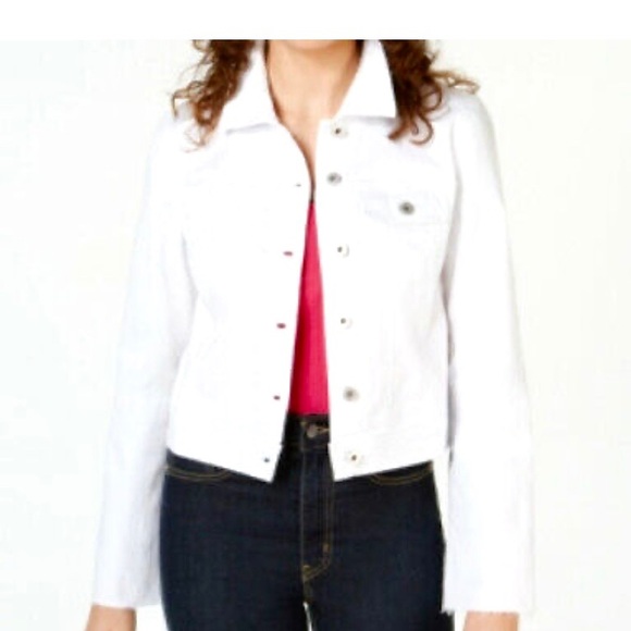 juniors white jean jacket